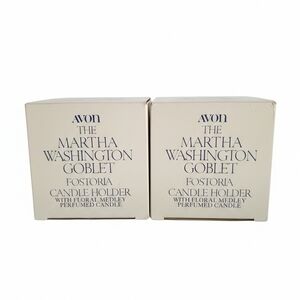 Avon Martha Washington Goblet Candle Holder Set